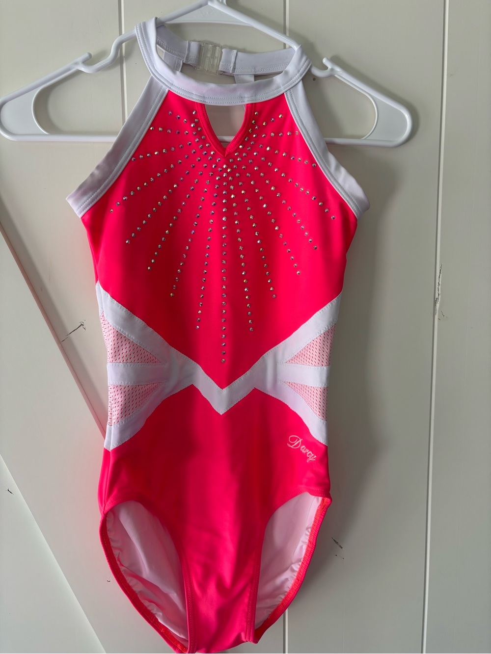Darcy Triset Pink & White Gymnastics Leotard, AXS